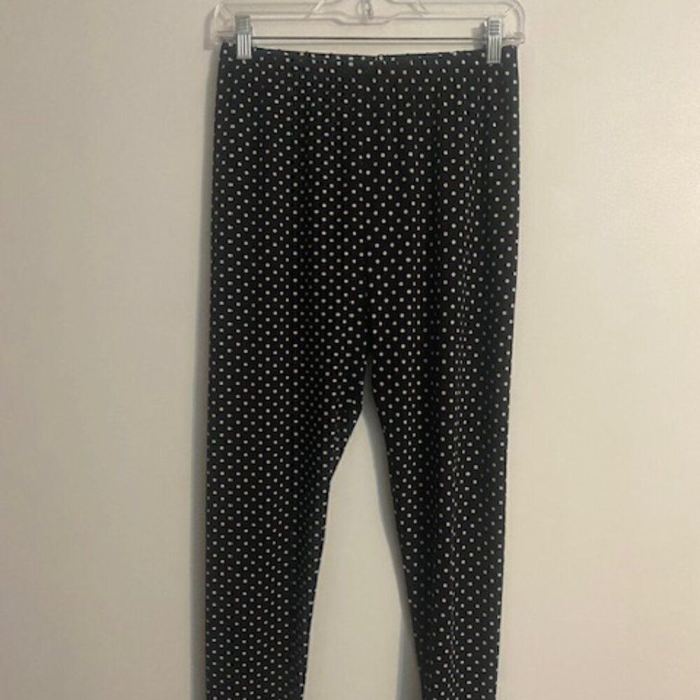LBisse Black/White Polka dot leggings, size M